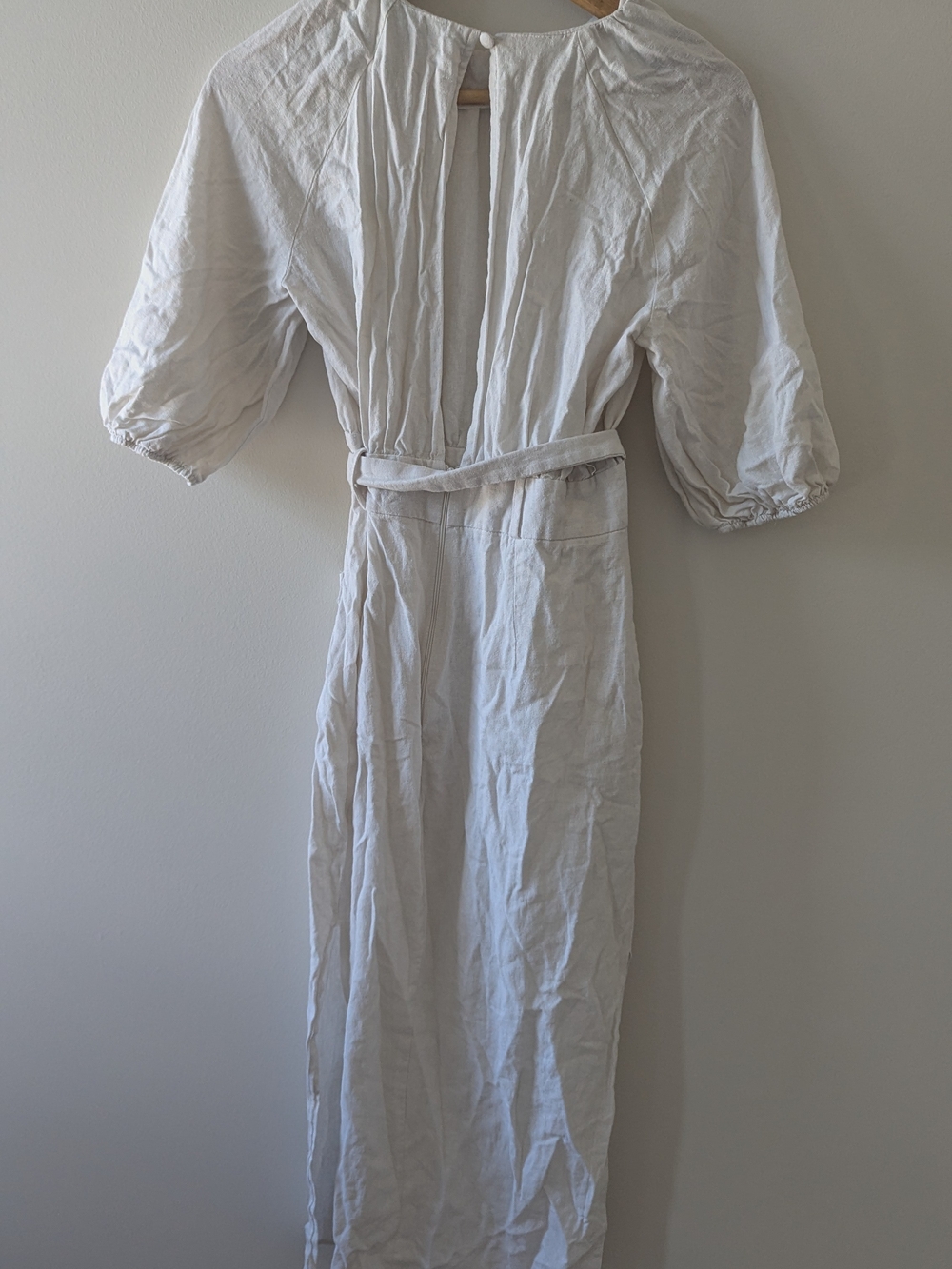 ASOS White Puff-Sleeve Maxi Dress with Tie Waist